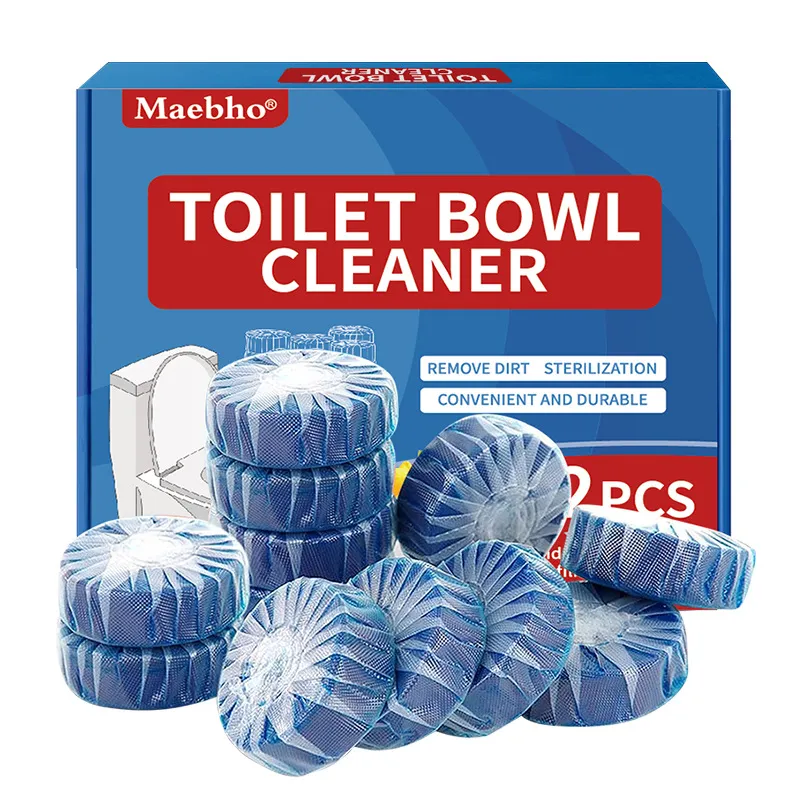 Toilet Bowl Cleaning Blocks – Blue In-Tank Cleaner Balls, Long-Lasting Deodorizer, Removes Stains & Limescale, Household Toilet Freshener